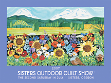 2007 sisters outdoor quilt show poster painting by kathy deggendorfer
