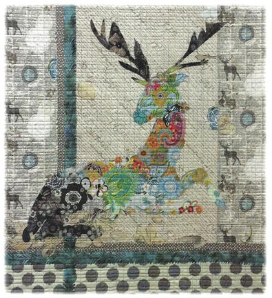 deer collage quilt class