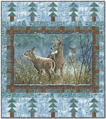 winter whispers deer throw quilt