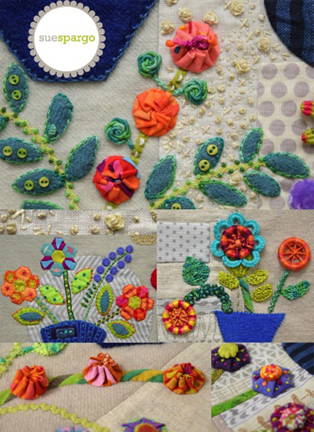 flower vaseembroidery workshop with sue spargo